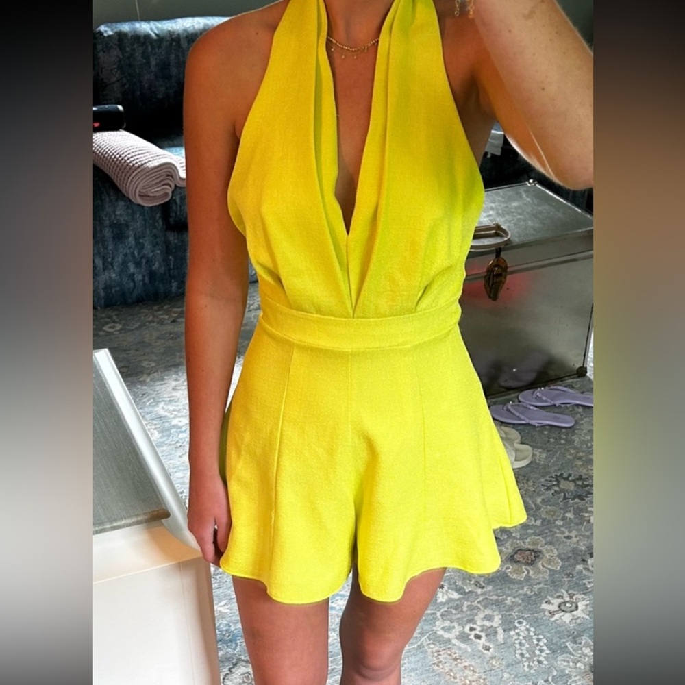 Yellow shorts romper
